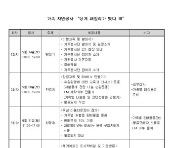 가족자원봉사 &#034;상계패밀리가떴다III&#034; 프로그램 안내 이미지